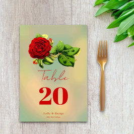 Elegant Red Rose Romantic omhuld Floral Wedding Kaart