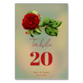 Elegant Red Rose Romantic omhuld Floral Wedding Kaart (Achterkant)