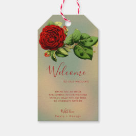 Elegant Red Rose Romantic Summer Floral Wedding Cadeaulabel