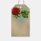 Elegant Red Rose Romantic Summer Floral Wedding Cadeaulabel (Achterkant)