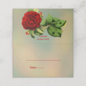 Elegant Red Rose Romantic Summer Floral Wedding Plaatskaartje (Buitenkant ongevouwen)