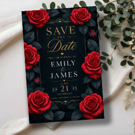 Elegant Red Rose  Save The Date