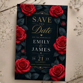 Elegant Red Rose Save The Date