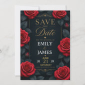 Elegant Red Rose Save The Date (Voorkant)