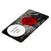 Elegant Red Rose Save the Date Oval Opening Magneet (Linkerzijde)