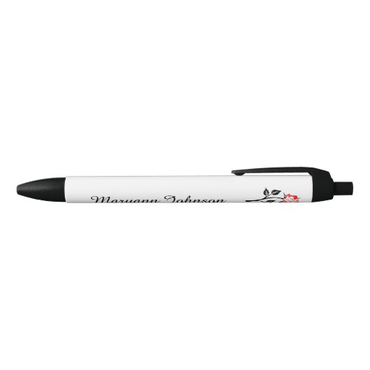 Elegant Red Rose Specialized Ink Pen (Bovenkant)