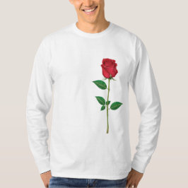 Elegant Red Rose T-shirt met lang Sleeve