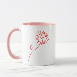 Elegant Red Rose Valentine's Day Coffee Mug Mok