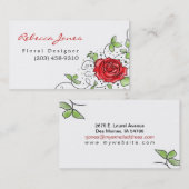 Elegant Red Rose - Visitekaartje (Voorkant / Achterkant)