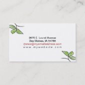 Elegant Red Rose - Visitekaartje (Achterkant)