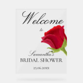 Elegant Red Rose Vrijgezellenfeest Acryl Bord (Voorkant)