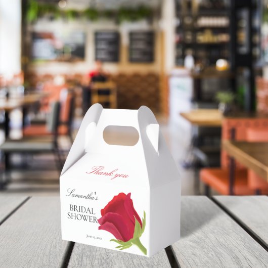 Elegant Red Rose Vrijgezellenfeest Bedankdoosjes