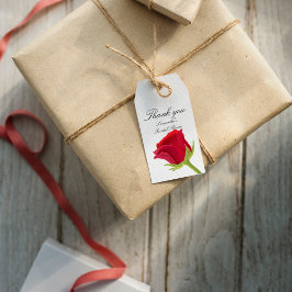 Elegant Red Rose Vrijgezellenfeest Cadeaulabel
