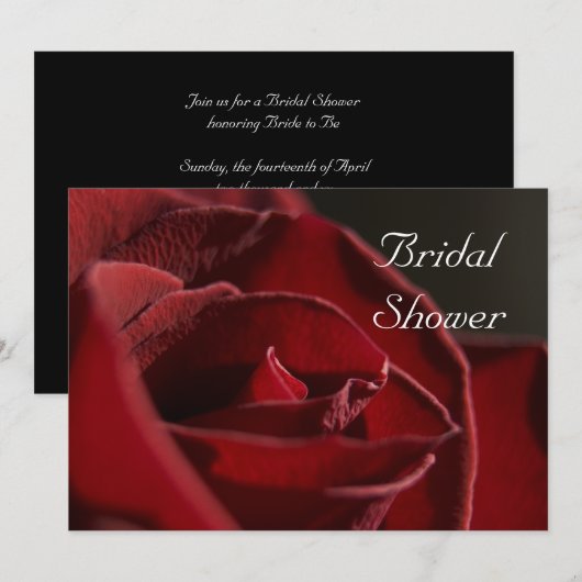 Elegant Red Rose Vrijgezellenfeest Kaart (Voorkant / Achterkant)