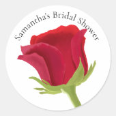 Elegant Red Rose Vrijgezellenfeest Ronde Sticker (Voorkant)
