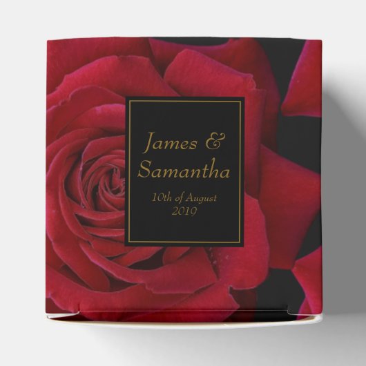 Elegant Red Rose - Wedding Bedankdoosjes (Bovenkant)