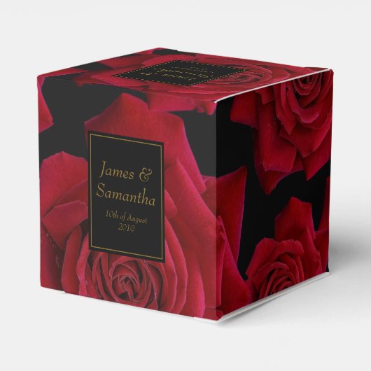 Elegant Red Rose - Wedding Bedankdoosjes (Achterkant)