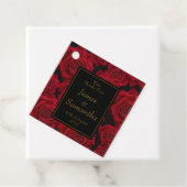 Elegant Red Rose - Wedding Bedankjes Labels (In situ)