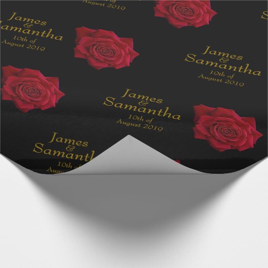 Elegant Red Rose - Wedding Cadeaupapier (Hoek)