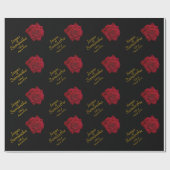 Elegant Red Rose - Wedding Cadeaupapier (Vlak)
