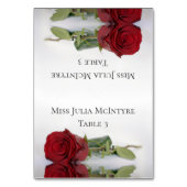 Elegant Red Rose Wedding DIY Fold Place Card Kaart (Voorkant)