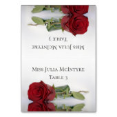 Elegant Red Rose Wedding DIY Fold Place Card Kaart (Voorkant)