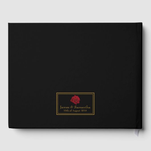 Elegant Red Rose - Wedding Gastenboek (Achterkant)