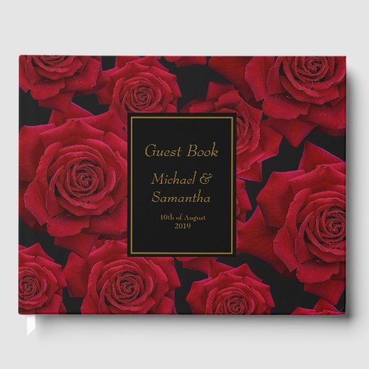 Elegant Red Rose - Wedding Gastenboek (Voorkant)