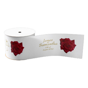 Elegant Red Rose - Wedding Grosgrain Lint