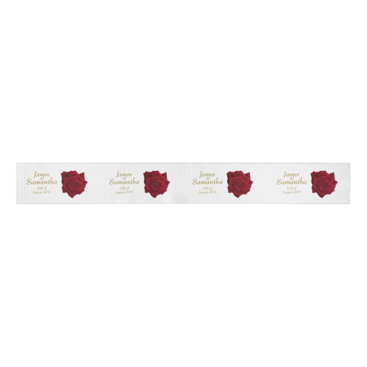 Elegant Red Rose - Wedding Grosgrain Lint (Voorkant)