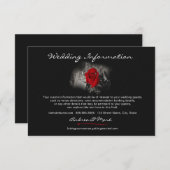 Elegant Red Rose Wedding Info Enclosure Kaart (Voorkant / Achterkant)