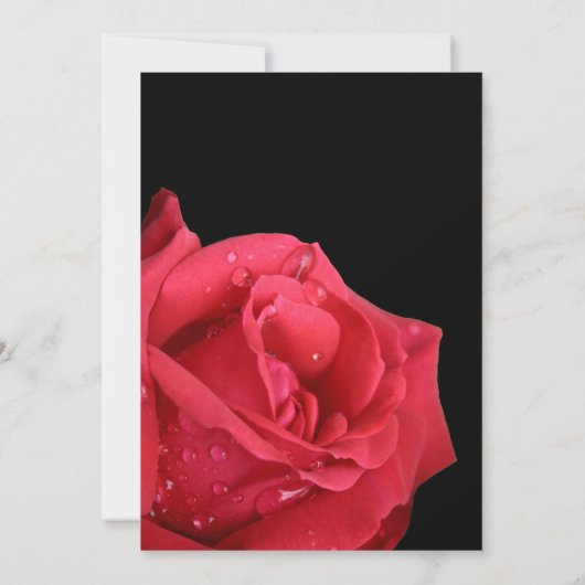 Elegant Red Rose Wedding Invitations Kaart (Achterkant)