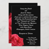 Elegant Red Rose Wedding Invitations Kaart (Voorkant / Achterkant)