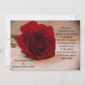 Elegant Red Rose Wedding Kaart (Voorkant)