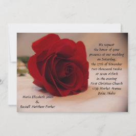 Elegant Red Rose Wedding Kaart