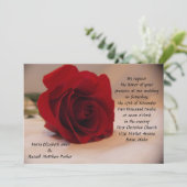Elegant Red Rose Wedding Kaart (Staand voorkant)