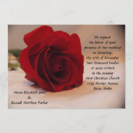 Elegant Red Rose Wedding Kaart