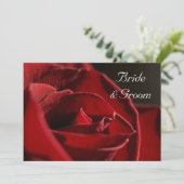 Elegant Red Rose Wedding Kaart (Staand voorkant)