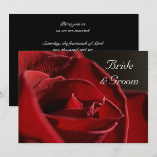 Elegant Red Rose Wedding Kaart