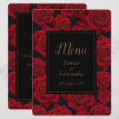 Elegant Red Rose - Wedding Menu (Voorkant / Achterkant)