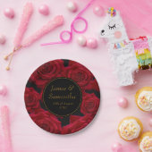 Elegant Red Rose - Wedding Papieren Bordje (Feest)