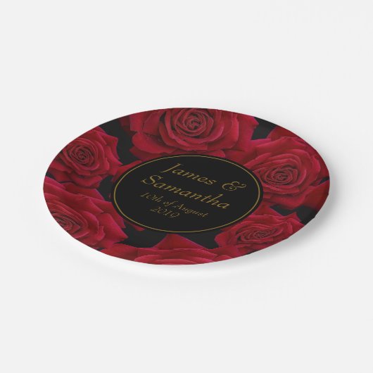 Elegant Red Rose - Wedding Papieren Bordje (Gekanteld)