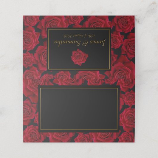 Elegant Red Rose - Wedding Plaatskaartje (Buitenkant ongevouwen)