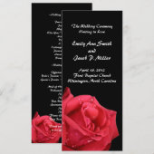 Elegant Red Rose Wedding Programs Programmakaart (Voorkant / Achterkant)