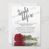 Elegant Red Rose Wedding Rehearsal & Dinner Kaart (Voorkant)