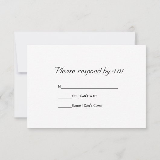 Elegant Red Rose Wedding RSVP Response Kaart (Achterkant)
