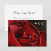 Elegant Red Rose Wedding RSVP Response Kaart (Voorkant / Achterkant)