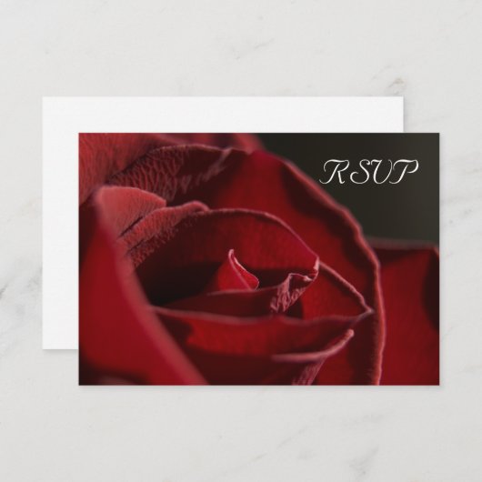 Elegant Red Rose Wedding RSVP Response Kaart (Voorkant / Achterkant)