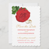 Elegant Red Rose Wedding Save the Date Kaart (Voorkant)