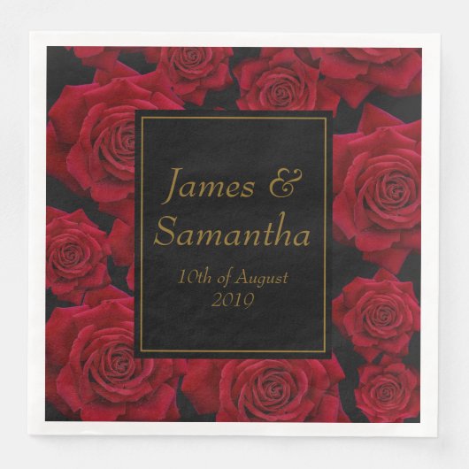 Elegant Red Rose - Wedding Servet (Voorkant)